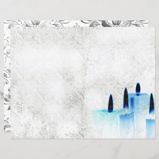 キャンドルヴィンテージパターンのスクラップブック紙 (正面/裏面)