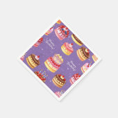 キャンドル付きのケーキ、Natasha Us スタンダードカクテルナプキン (角)