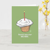 キャンドル付きカップケーキ誕生日 カード (黄色い花)