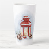 キャンドル付きキッチンタオル赤白熱［赤熱］光を放つ灯篭 カフェラテマグ (正面)