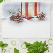 キャンドル付きキッチンタオル赤白熱［赤熱］光を放つ灯篭 キッチンタオル (折り畳み)