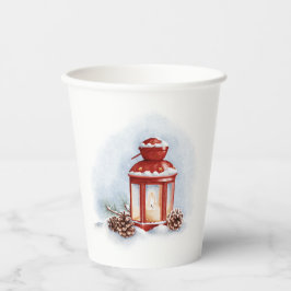 キャンドル付きキッチンタオル赤白熱［赤熱］光を放つ灯篭 紙コップ