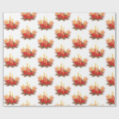 キャンドル付きクリスマスアレンジメント ラッピングペーパー (フラット)