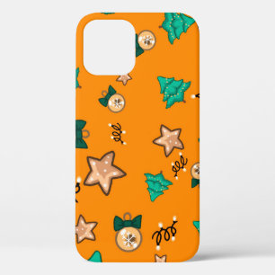 キャンドル付きクリスマスパターン、Tangerinesbackgrou iPhone 12ケース