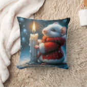 キャンドル付きクリスマスマ白熱［赤熱］光を放つウス クッション (ブランケット)