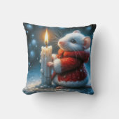 キャンドル付きクリスマスマ白熱［赤熱］光を放つウス クッション (正面)