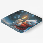 キャンドル付きクリスマスマ白熱［赤熱］光を放つウス ペーパープレート (傾斜あり)