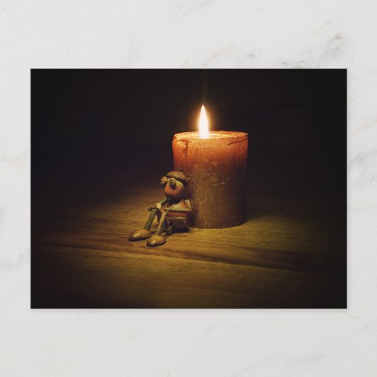 キャンドル付きコーン小妖精や小人 ポストカード (正面)