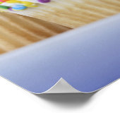 キャンドル付きバースデーカップケーキのトレイ ポスター (角)