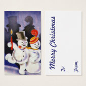 キャンドル付きヴィンテージクリスマス踊り雪だるま (正面&裏面)