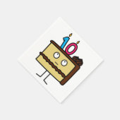 キャンドル付き10お誕生日ケーキ スタンダードカクテルナプキン (角)