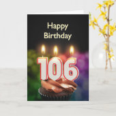 キャンドル付き106誕生日カード カード (黄色い花)