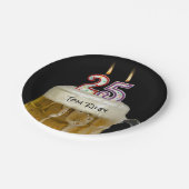 キャンドル付き25歳のバースデービール ペーパープレート (アングル)