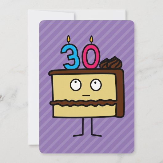 キャンドル付き30歳の誕生日ケーキ 招待状 (正面)