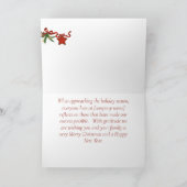 キャンドル企業のとオーナメント付きクリスマスカード カード (内部)