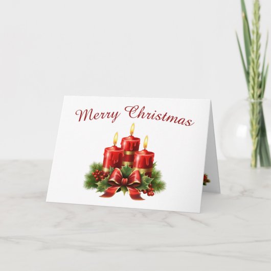 キャンドル伝統的クリスマスカード サンキューカード (正面)