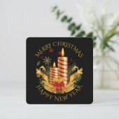 キャンドル伝統的スエレガントホリデーフォトクリスマス シーズンカード (スタンド正面)