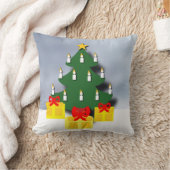 キャンドル伝統的付きクリスマスツリー クッション (ブランケット)