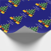 キャンドル伝統的付きクリスマスツリー ラッピングペーパー (角)