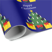 キャンドル伝統的付きクリスマスツリー ラッピングペーパー (ロールコーナー)