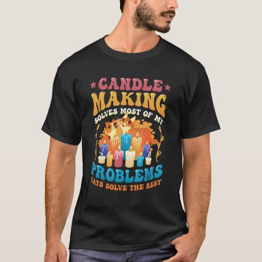 キャンドル作り猫 キャンドルメーカー 1 Tシャツ (正面)
