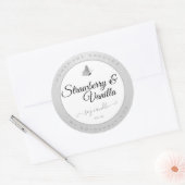 キャンドル包装クリーン銀灰色かわいい蝶 ラウンドシール (封筒)