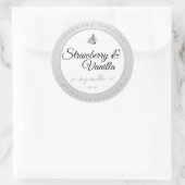 キャンドル包装クリーン銀灰色かわいい蝶 ラウンドシール (バッグ)