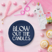 キャンドル吹ズ海軍アールデコ誕生日 ペーパープレート (パーティー)