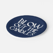 キャンドル吹ズ海軍アールデコ誕生日 ペーパープレート (アングル)
