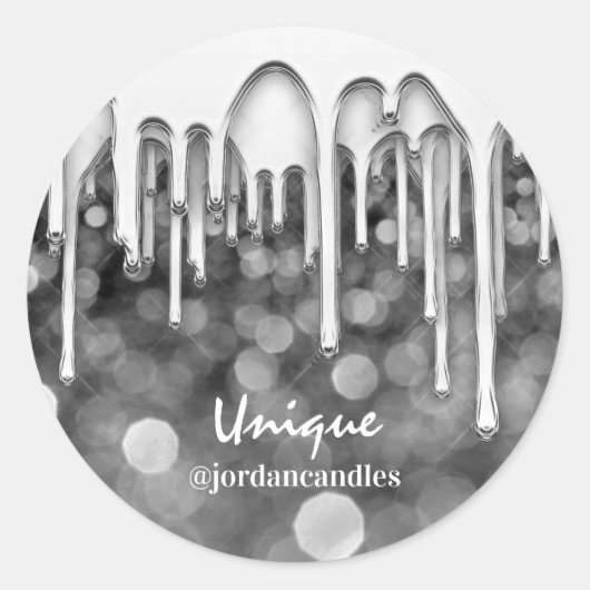 キャンドル小さなバスの名前シルバーグレイ滴下 ラウンドシール (正面)