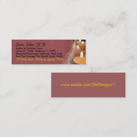 キャンドル引用文カスタマイズ可能なスキニー名刺 スキニー名刺 (正面/裏面)
