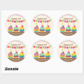 キャンドル感謝していキの詰めカラフル込みカップケーキをお願い ラウンドシール (シート)