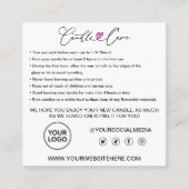 キャンドル気にの指示と顧客に感謝 スクエア名刺 (正面)