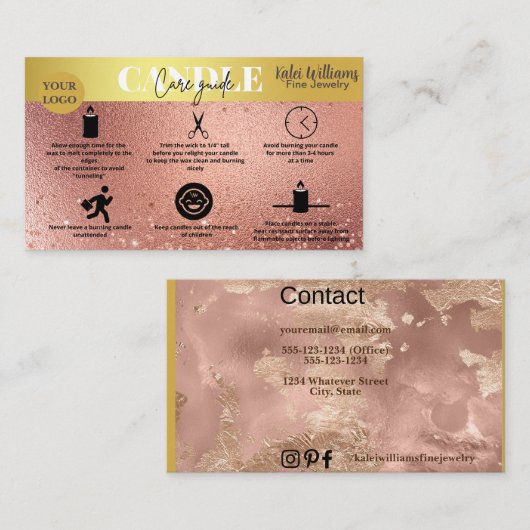 キャンドル気に名刺 名刺 (正面/裏面)