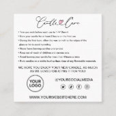 キャンドル気に指示お客さまThank You Pastel スクエア名刺 (正面)