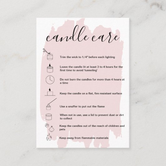 キャンドル気に指示カードロゴを追加する赤面 名刺 (正面)