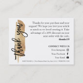 キャンドル気に金ゴールドGliter Chicスクリプトサンキューカード 名刺 (正面)