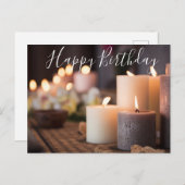 キャンドル照明ハッピーバースデー願い ポストカード (正面/裏面)