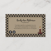 キャンドル素朴初期のチェック付き名刺 名刺 (裏面)