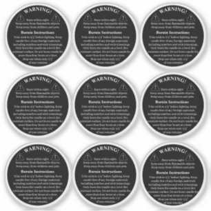 キャンドル製品ビニール警告ズラベル シール