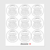 キャンドル製品ビニール透警告明ラベル シール (シート)