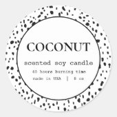 キャンドル製品ラベルダルマチアンパターンデザイン ラウンドシール (正面)