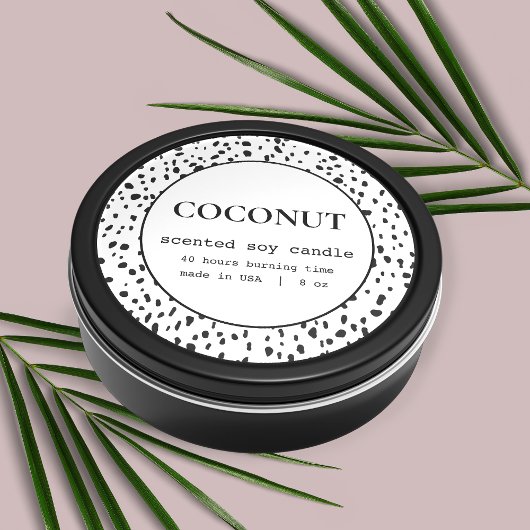 キャンドル製品ラベルダルマチアンパターンデザイン ラウンドシール