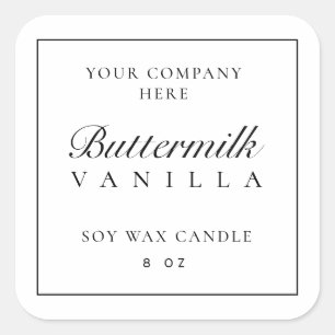 キャンドル製品ラベルミニマルJARブランディングシール スクエアシール