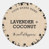 キャンドル製品ラベル段ボールシール ラウンドシール (正面)