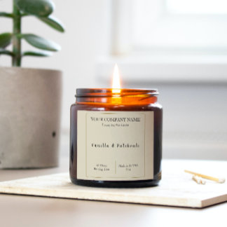 キャンドル製品ラベル スクエアステッカー ベージュ スクエアシール