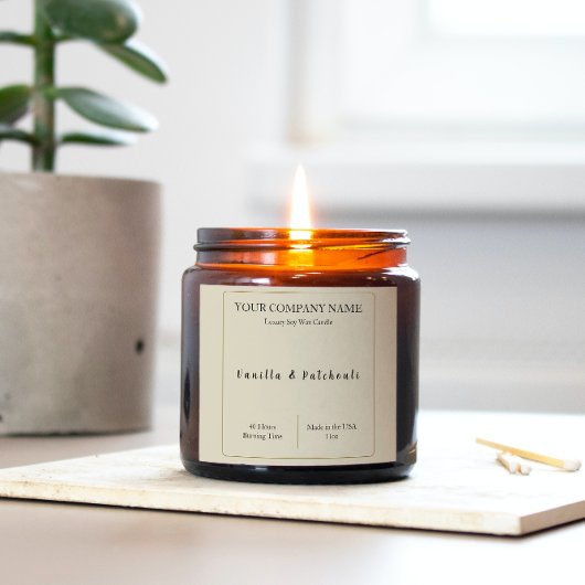 キャンドル製品ラベル スクエアステッカー ベージュ スクエアシール