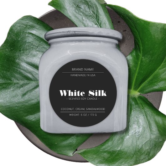 キャンドル製品包装ブラックラベル ラウンドシール