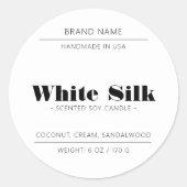 キャンドル製品包装ホワイトラベル ラウンドシール (正面)