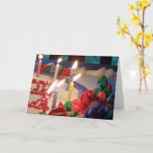 キャンドル誕生日カード カード (黄色い花)